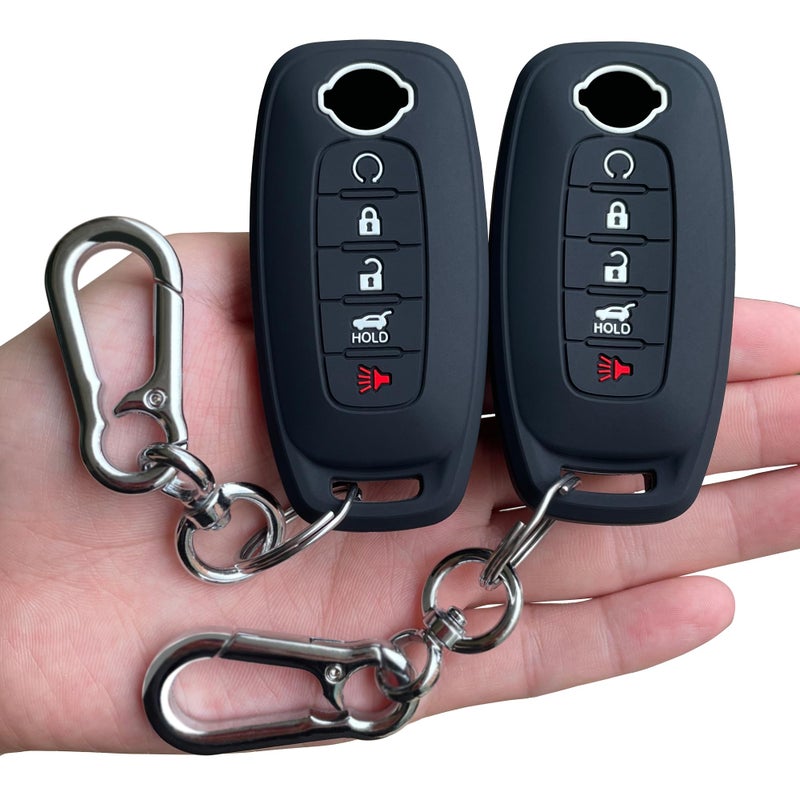 TANDRIVE 5-Button Key Fob Cover for 2023-2026 Nissan Rogue Pathfinder and 2024-2026 Sentra, Silicone, 2-Pack, Black - Image 1