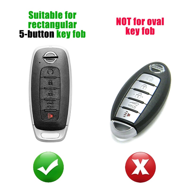 TANDRIVE 5-Button Key Fob Cover for 2023-2026 Nissan Rogue Pathfinder and 2024-2026 Sentra, Silicone, 2-Pack, Black - Image 2