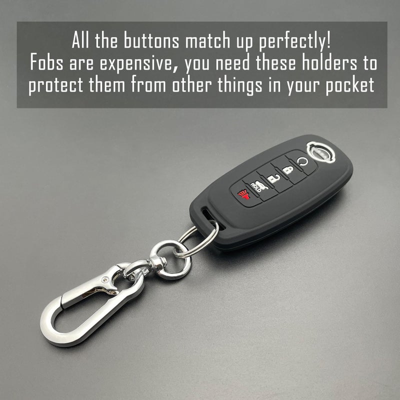 TANDRIVE 5-Button Key Fob Cover for 2023-2026 Nissan Rogue Pathfinder and 2024-2026 Sentra, Silicone, 2-Pack, Black - Image 5