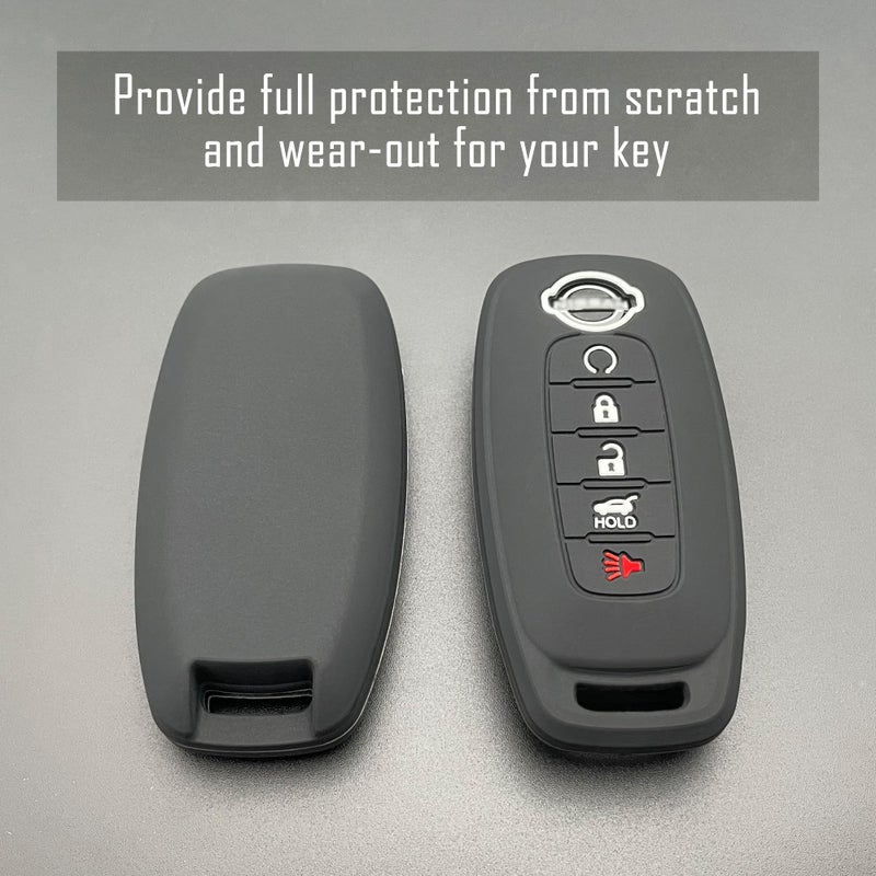 TANDRIVE 5-Button Key Fob Cover for 2023-2026 Nissan Rogue Pathfinder and 2024-2026 Sentra, Silicone, 2-Pack, Black - Image 3