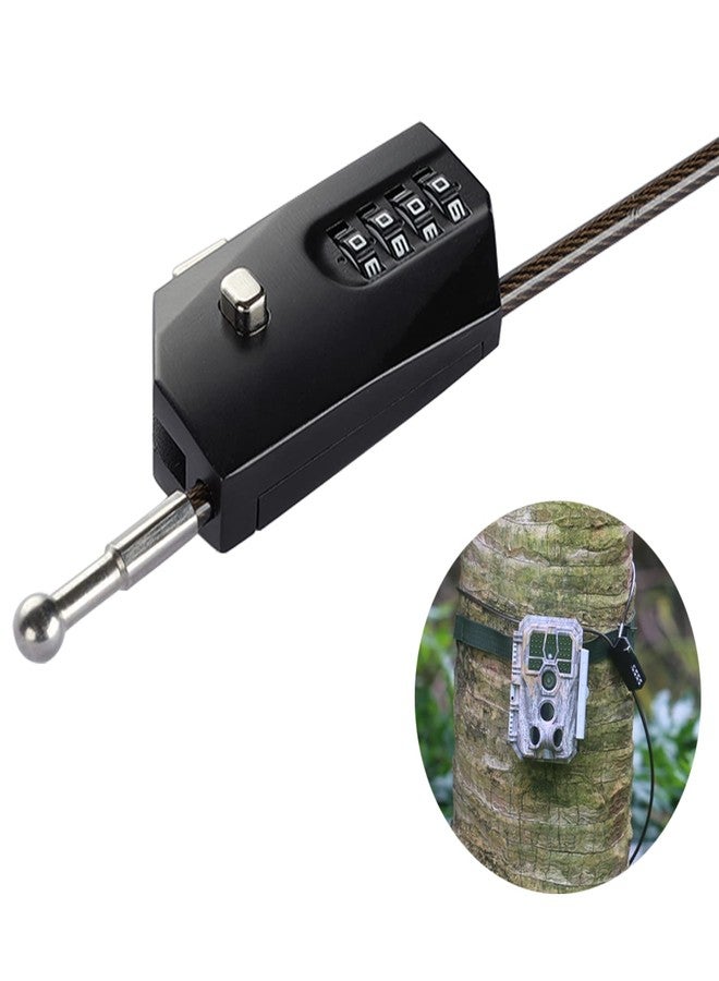 Ayifan 2 Pack Adjustable Combination Lock, Flexible Retractable Steel Locking Cable Trail Camera, 6.6ft Long Cable Lock for Luggage Suitcase Helmet Black - Image 2