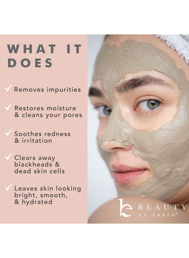 Beauty by Earth Hydrating Face Mask Clay Mask For Face Facial Mask Pore Cleaner & Pore Minimizer Blackhead Mask Skin Care Products Bentonite Clay Face Mask Treatment & Pore Cleanser Face Care Mud Mask  - Image 3