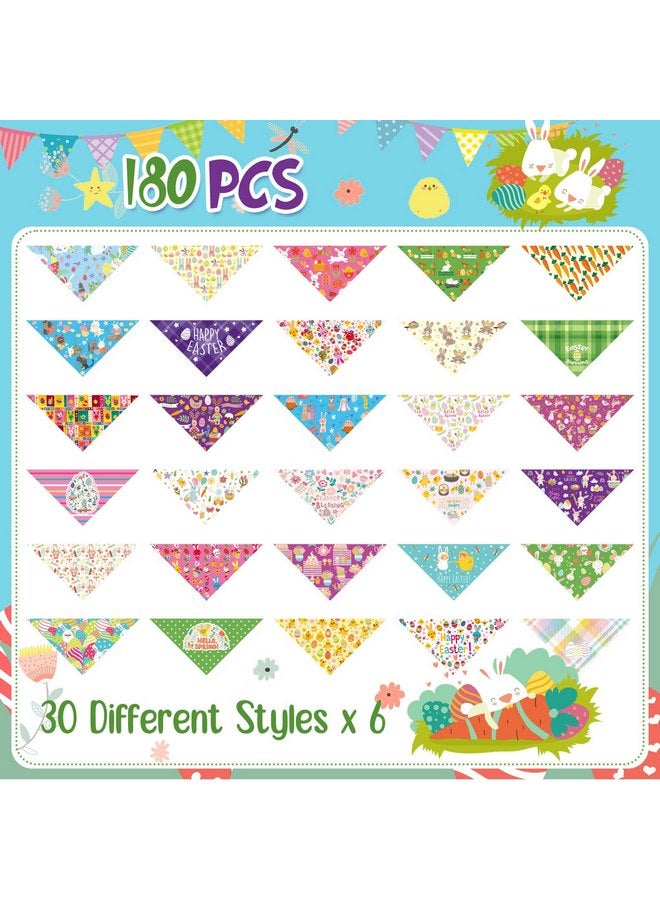 Sanwuta 180 Pcs Spring Dog Bandanas Bulk Easter Dog Scarf Adjustable Puppy Bibs Holiday Pet Accessories Grooming Supplies Washable Pet Outfit Costume for Small to Large Pet Dog - Image 3
