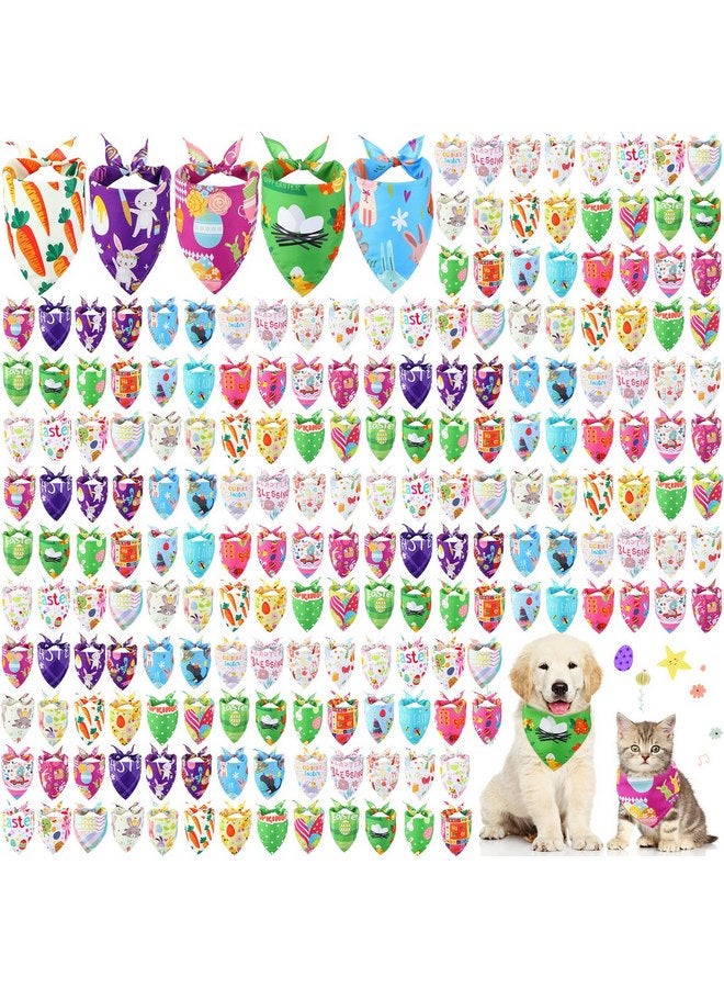 Sanwuta 180 Pcs Spring Dog Bandanas Bulk Easter Dog Scarf Adjustable Puppy Bibs Holiday Pet Accessories Grooming Supplies Washable Pet Outfit Costume for Small to Large Pet Dog - Image 1