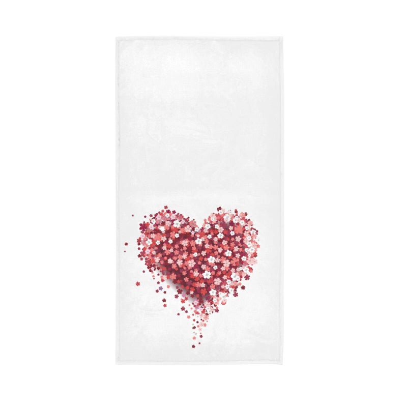 senya Valentine's Day Hand Towels, Valentine's Day Beautiful Floral Heart Highly Absorbent Hand Towels for Bathroom, 30x15in - Image 1
