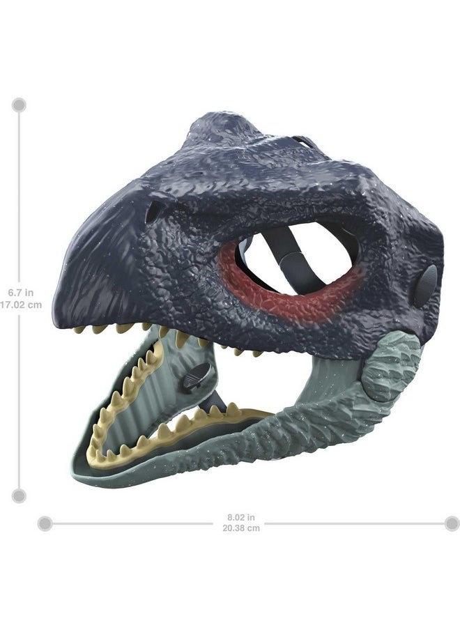Mattel Games Mattel Jurassic World Dominion Dinosaur Mask, Therizinosaurus Dino Role-Play Toy & Costume Accessory with Opening Jaw & Movie-Inspired Design  - Image 2