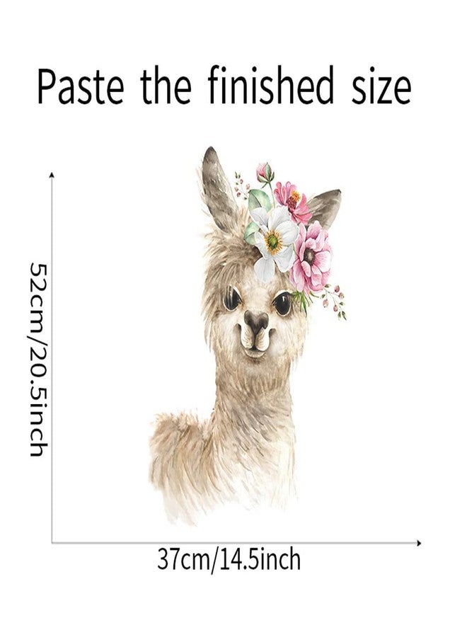 Boodecal Watercolor Llama with Flowers Alpaca Wild Wall Decals Stickers Rainbow Nursery Decorations Baby Boy Girl Bedroom Playroom Parties 14.5 in x 20.5 in - Image 5