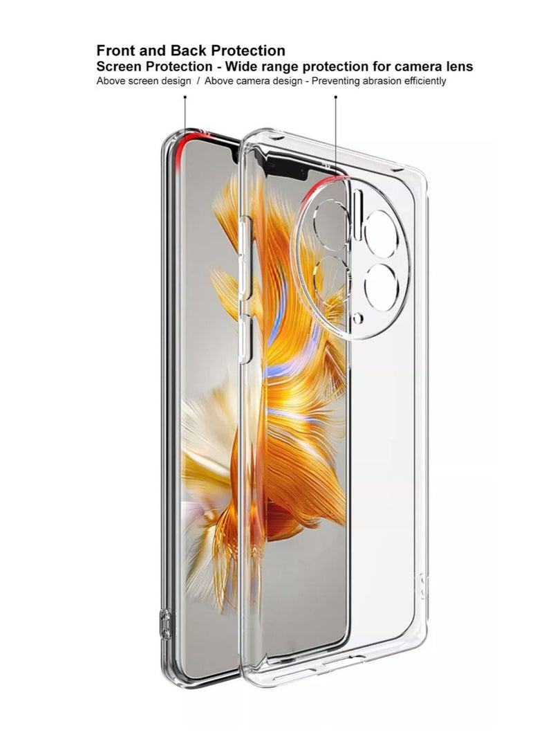 Techie Huawei Mate 50 Pro TPU soft corner ultra slim clear case Shockproof anti fingerprint transparent protective back cover - Image 3
