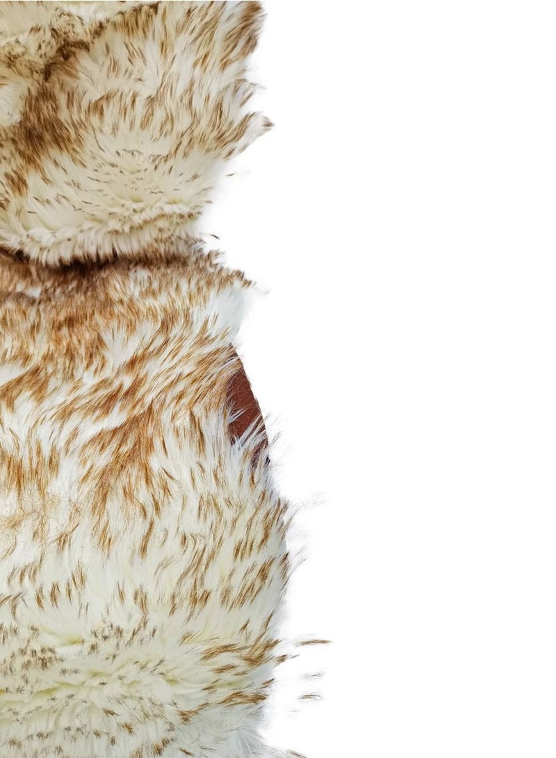 Sheepskin Fur Car Seat Covers, Universal Size Long Wool Car Seat Cushion for Adult Man Women, 2 Piece Seat Wight and brown coluor - Image 4