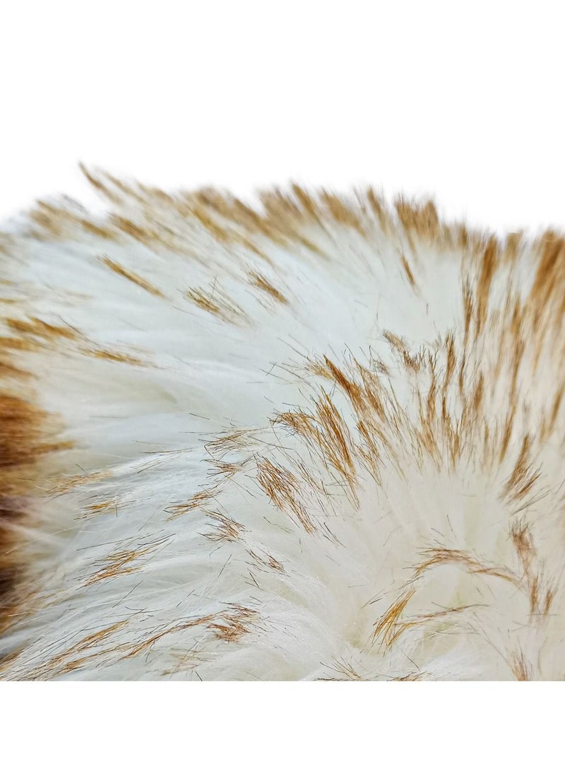 Sheepskin Fur Car Seat Covers, Universal Size Long Wool Car Seat Cushion for Adult Man Women, 2 Piece Seat Wight and brown coluor - Image 5