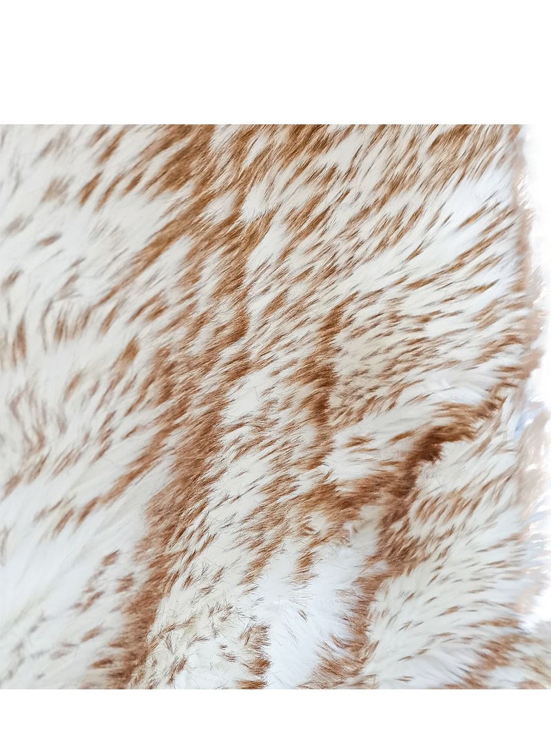 Sheepskin Fur Car Seat Covers, Universal Size Long Wool Car Seat Cushion for Adult Man Women, 2 Piece Seat Wight and brown coluor - Image 3