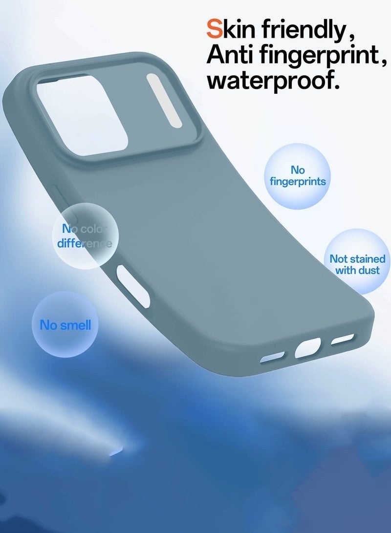 ACLIX Apple iPhone 17 Pro Max 5G 2025 Soft Liquid Silicone Case Cover (Model MCRPSN) in Stylish Ivory Blue – Slim, Shock-Absorbent, Lightweight Protective Phone Case with Precise Cutouts and Comfortable Grip - Image 3