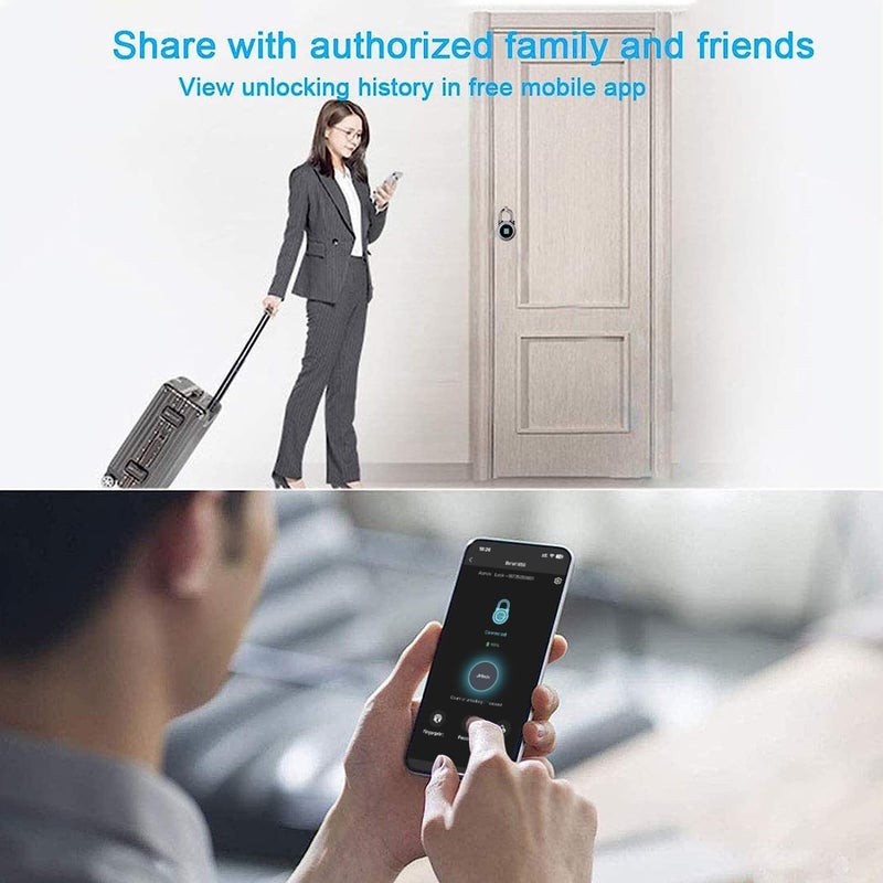 MEGAFEIS Fingerprint Padlock, Bluetooth Lock, Mobile APP, Smart Padlock with Keyless Biometric, Water Resistant, Suitable for Gym, Sports, Bike, School, Locker and Storage(Grey) - Image 4