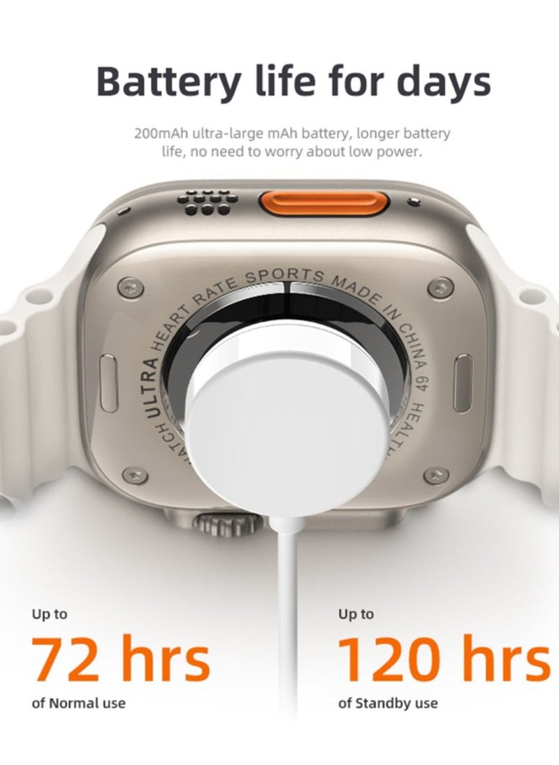 AROAQ - ZW8 Ultra Max Personalized Smartwatch 2.05 Inch Screen Display 200mAh Battery Voice Assistance Feature Wireless Charging Bluetooth Smart Watch - Image 1