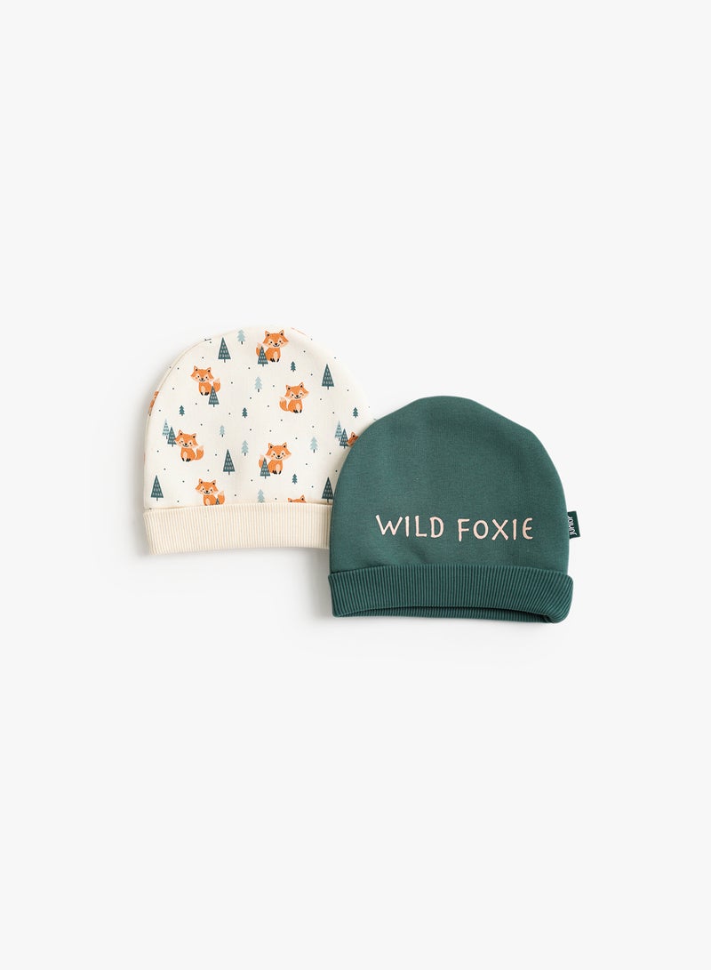 Baby Boys Foxie Adventures Cap Pack Of 2
