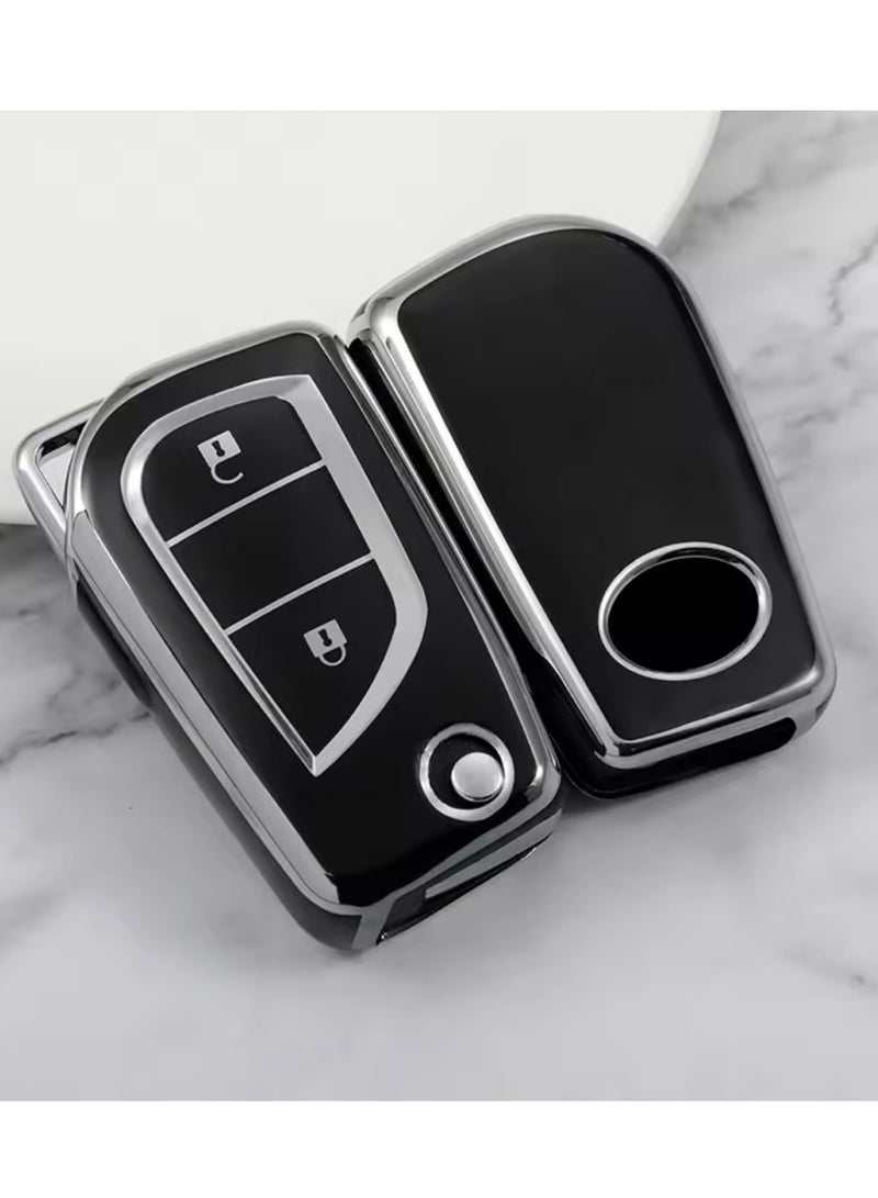 Key Fob Cover with Keychain for Toyota RAV 4 Key Shell TPU Key Holder Bag - Image 1