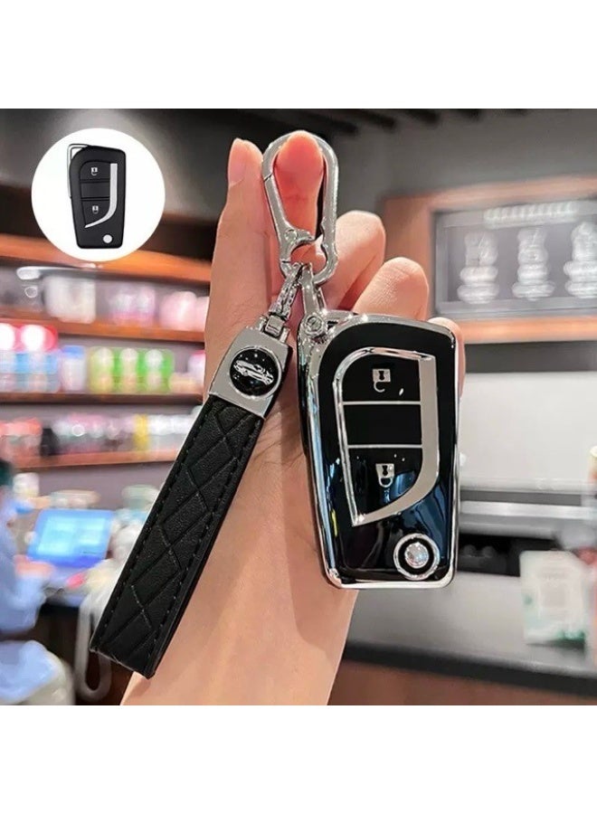 Key Fob Cover with Keychain for Toyota RAV 4 Key Shell TPU Key Holder Bag - Image 2