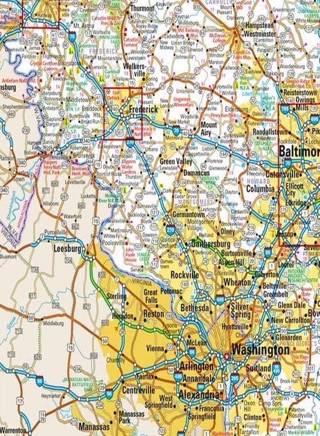 Globe Turner Maryland State Wall Map - 20.75" x 18.5" Laminated - Image 2