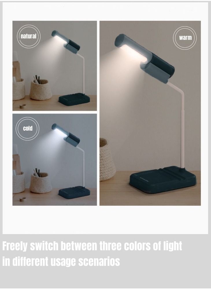 WAOKN - New Cross-Border New Product LED Simple Eye Care Desk Lamp USB Charging Stepless Dimming Student Reading Desk Lamp Blue - Image 1