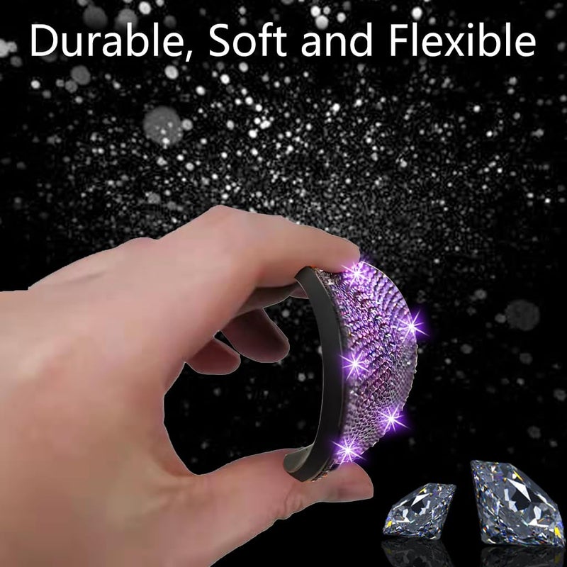 NBTEPEM 4pcs Bling Car Cup Holder Coaster, 2.75 inch Anti-Slip Shockproof Universal Car Coasters Insert Bling Crystal Rhinestone Automotive Interior Accessories for Women (4 pcs, Purple Violet) - Image 4
