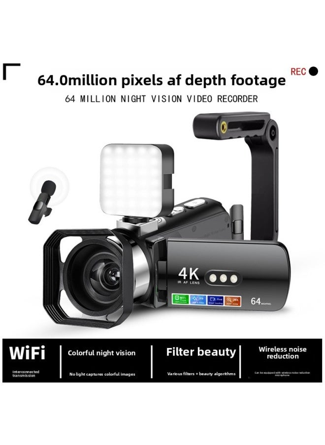 ماركة غير محددة كاميرا D9 HD WiFi رقمية رؤية ليلية ملونة بالأشعة تحت الحمراء 4K كاميرا تجميل لاسلكية Mac Retro Filter - لون الجسم: التكوين القياسي D9 + غطاء العدسة + محول قارئ البطاقات  - Image 2