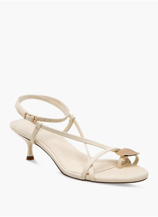 Celeste Women's Solid Slingback Sandals with Kitten Heels and Buckle Closure