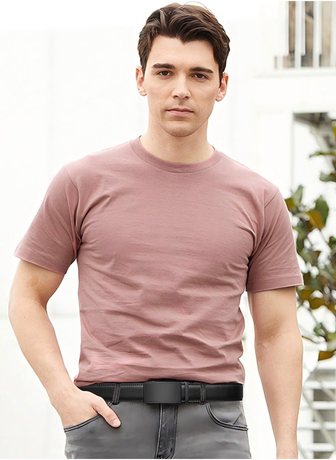 Generic Men's Belt Leather Ratchet Belt With Adjustable Buckle, Tailored To Fit Black Versatile And Stylish Commuting  - Image 3