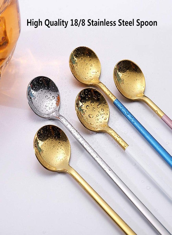 Accfore 10 Pack Espresso Spoons,Gold Plated Stainless Steel Mini Teaspoons Set for Coffee Sugar Dessert Cake Ice Cream Soup Antipasto Cappuccino,5.3 Inch - Image 4