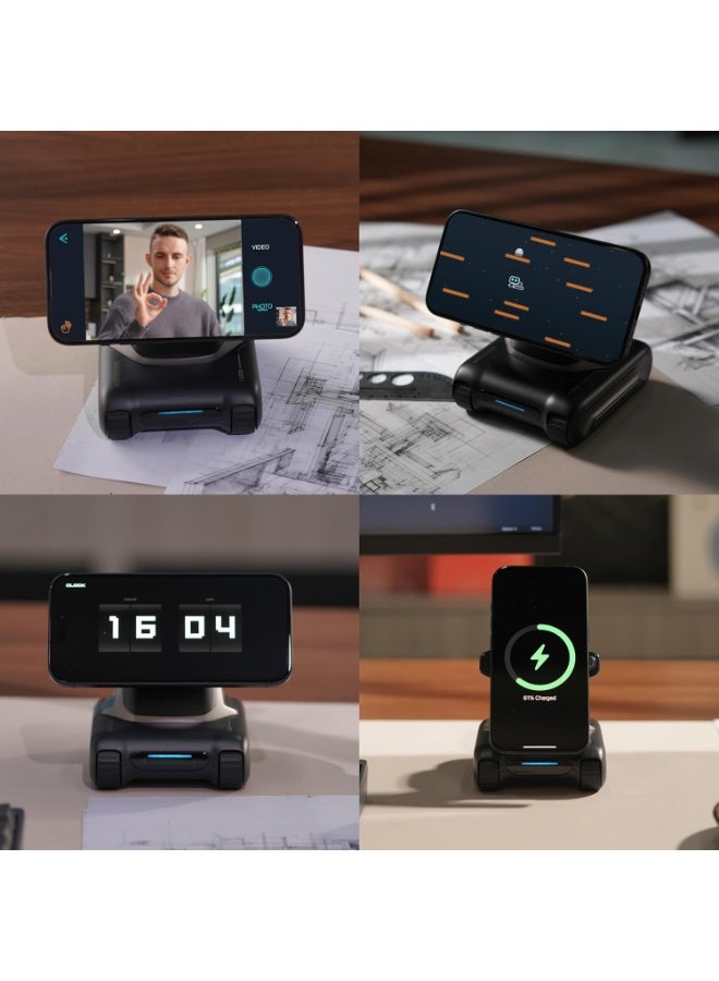 تانجبل فطور   روبوت TangibleFuture LOOI - أسود فضائي - رفيق مكتبي يعمل بالذكاء الاصطناعي مع تفاعل صوتي ChatGPT، الذاكرة، الشخصية، التعرف على الحركة والوجه، دعم عاطفي، وشحن لاسلكي بقوة 10 واط - Image 5