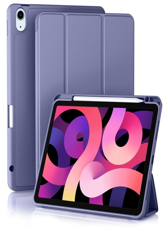 Akkerds جراب Akkerds متوافق مع iPad Air مقاس 11 بوصة من الجيل السابع/السادس (M3/M2) 2025/2024، وجراب iPad Air من الجيل الخامس/الرابع مقاس 10.9 بوصة 2022/2020 مع حامل قلم [تشغيل/إيقاف تلقائي]، لون بنفسجي فاتح - Image 1
