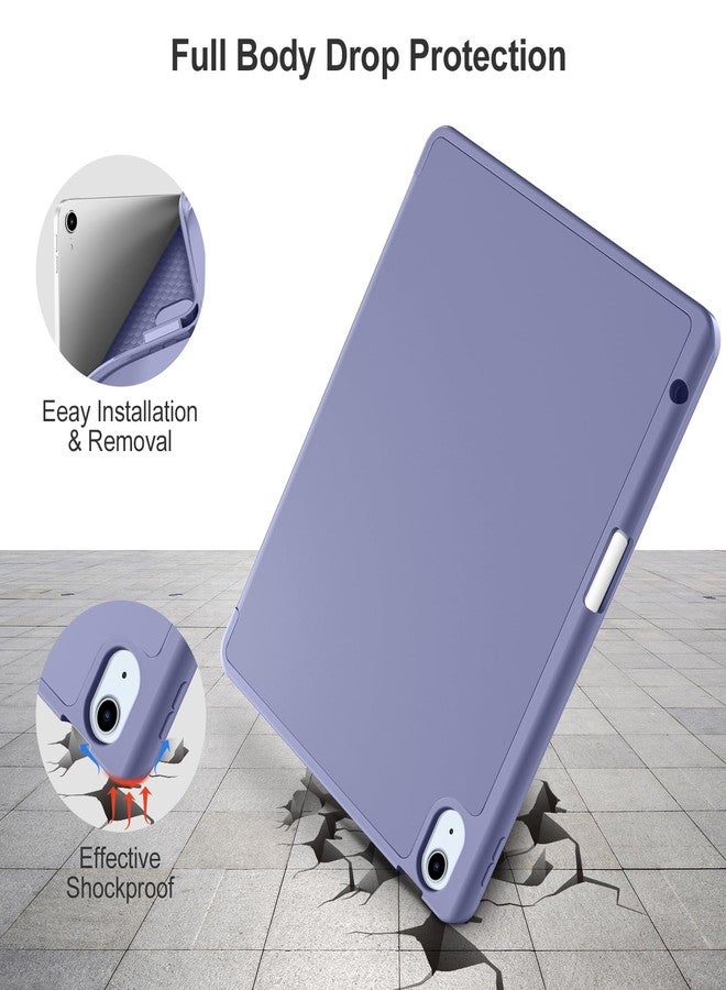Akkerds جراب Akkerds متوافق مع iPad Air مقاس 11 بوصة من الجيل السابع/السادس (M3/M2) 2025/2024، وجراب iPad Air من الجيل الخامس/الرابع مقاس 10.9 بوصة 2022/2020 مع حامل قلم [تشغيل/إيقاف تلقائي]، لون بنفسجي فاتح - Image 4