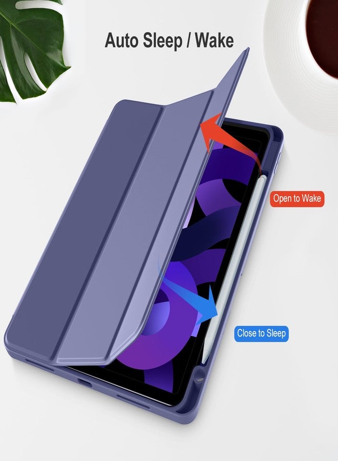 Akkerds جراب Akkerds متوافق مع iPad Air مقاس 11 بوصة من الجيل السابع/السادس (M3/M2) 2025/2024، وجراب iPad Air من الجيل الخامس/الرابع مقاس 10.9 بوصة 2022/2020 مع حامل قلم [تشغيل/إيقاف تلقائي]، لون بنفسجي فاتح - Image 5