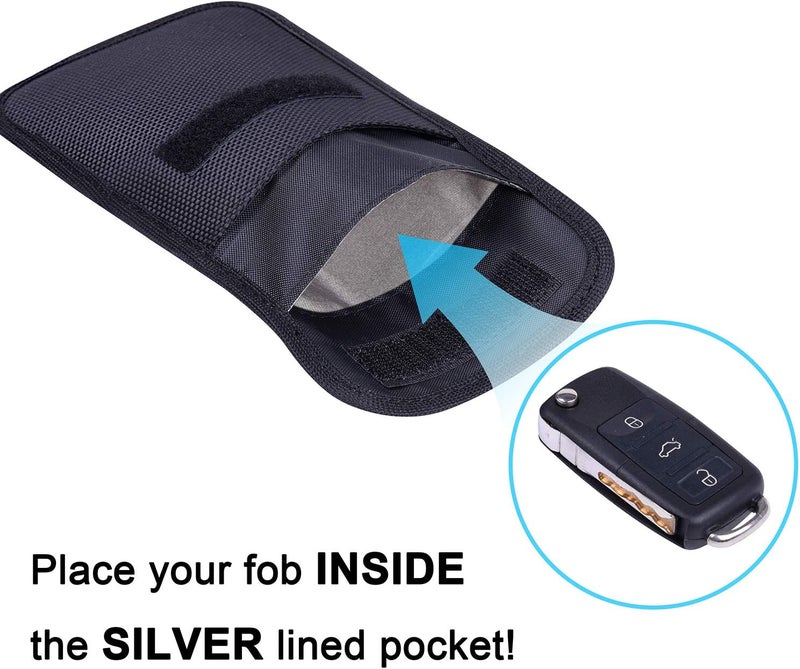 Wisdompro RFID Key FOB Protector for Car Key Signal Blocking, WP4697 Faraday Bag for Anti-Hacking, Anti-Theft Pouch - Image 3