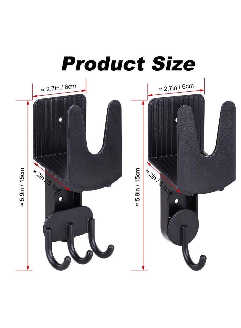 Pot Lid Holder Wall Mount Plastic Pot Lid Stand Holder Rack Hanging Pan Cover Organizer Self Adhesive with Tape for Kitchen 2 Pcs, Black - Image 2