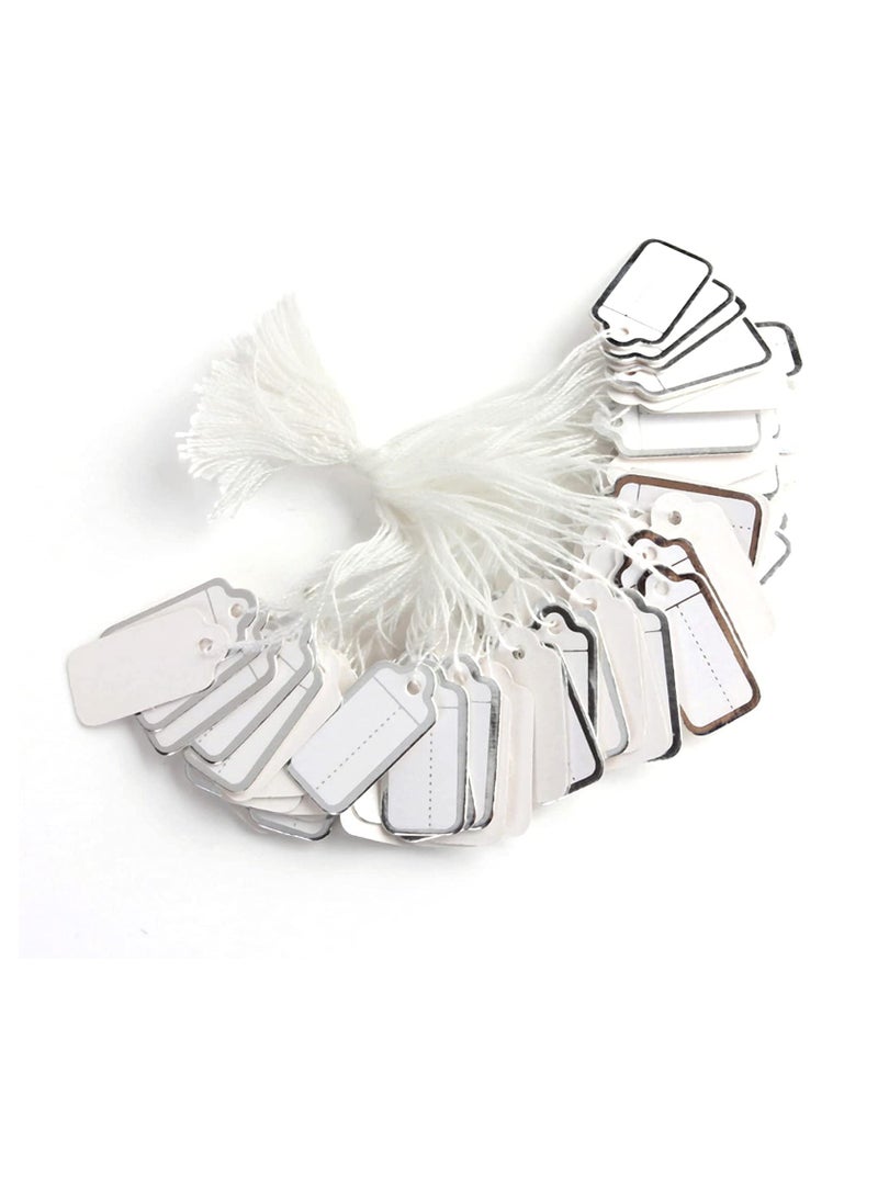SOLARAE Jewelry Price Tags, 500Pcs White Clothing Price Tags, Tag Card Writable, Plastic Paper Material with Rope - Image 1