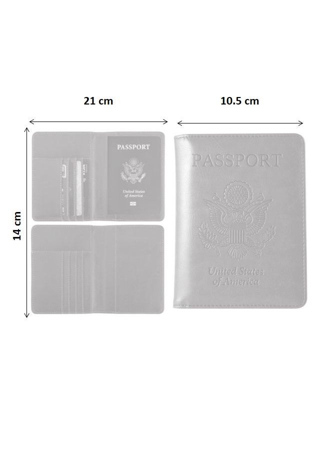 We Happy Travel Passport ID Card Wallet Holder Cover RFID Blocking Leather Purse Case USA  - Image 2