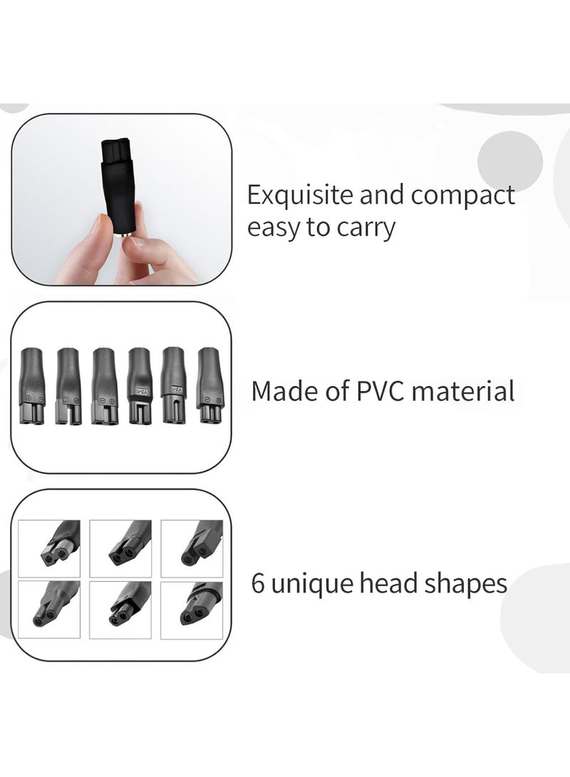 Adando 8Pcs Universal Shaver Charger Kit, Beard Trimmer Charger with 6 Unique Head Shape Power Cord Supply Adapter &1 USB & 1 DC Connector, Men's Razor Charger Cable Kit - Image 4