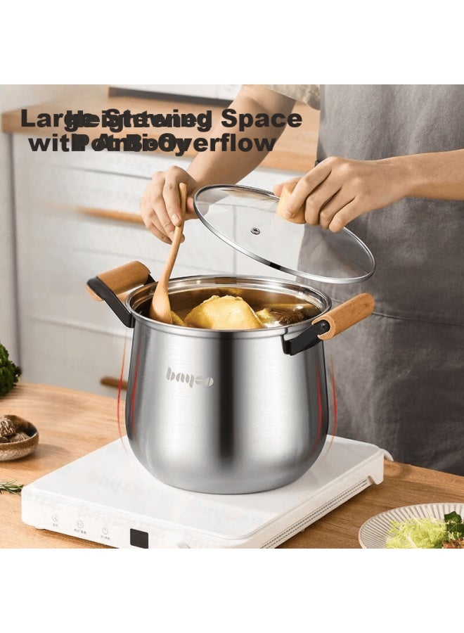 Bayco Stainless Steel Soup Pot Food Grade Thickened Stew Pot Cooking Pot 22cm Gas Stove Induction Cooker Bg50208 - Image 5