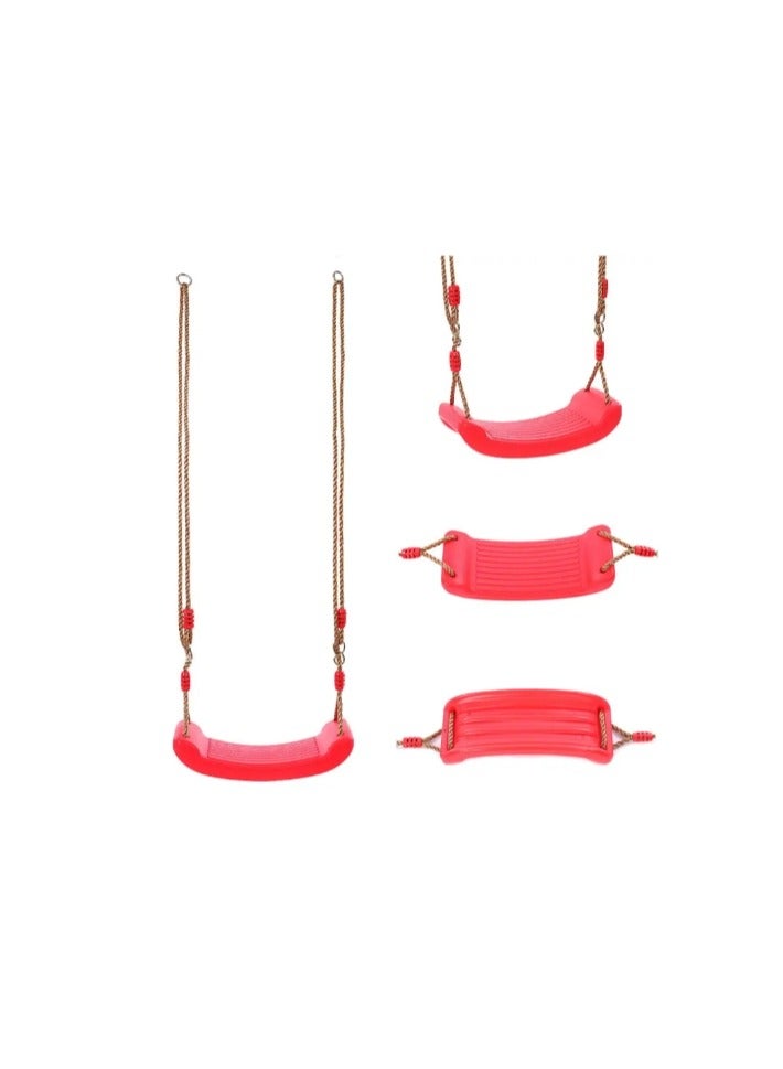 Kids Swing Flying Toy Garden Swing Kids Hanging Seat Toys with Height Adjustable Ropes Indoor Outdoor Toys Rainbow Curved Board - Image 3