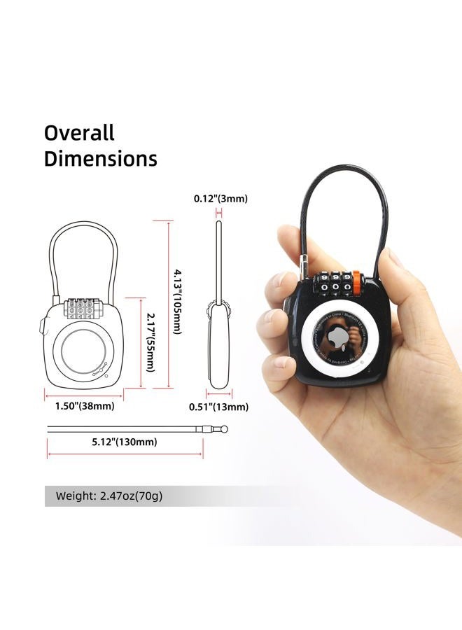 UP Security AirTag Holder with Combination Lock, Compatible with Apple Air Tag Holder, AirTag Lock for Luggage, Backpack, Suitcase, Travel Safe, Metal GPS Tracker Case, Anti-Theft Secure Cable - Image 4