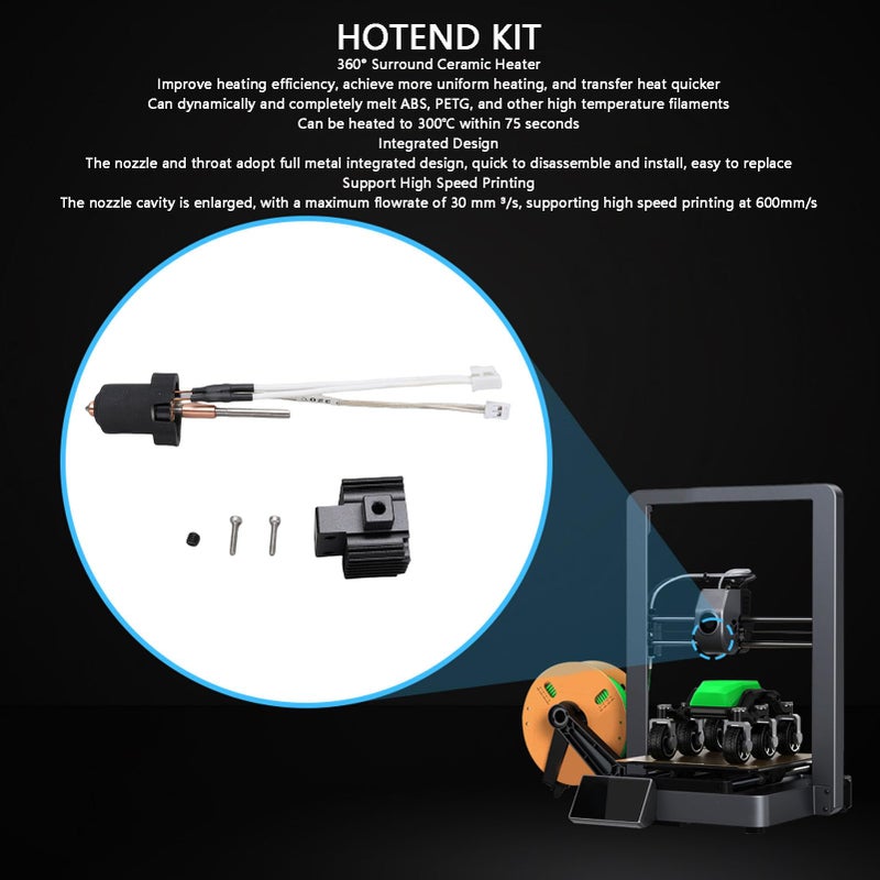 60W Ceramic Hotend Kit Quick Swap Nozzle 0 4mm For 3D Printer Replacement - Image 4