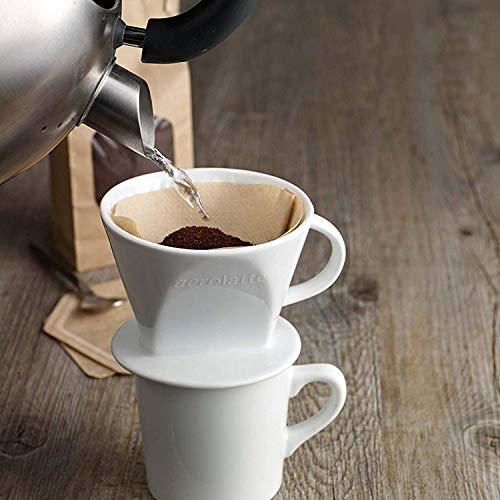 Aerolatte Pour Over Coffee Dripper Reusable Filter Cone Brewer, Number 2-Size, Brews 2 to 6-Cups - Image 4