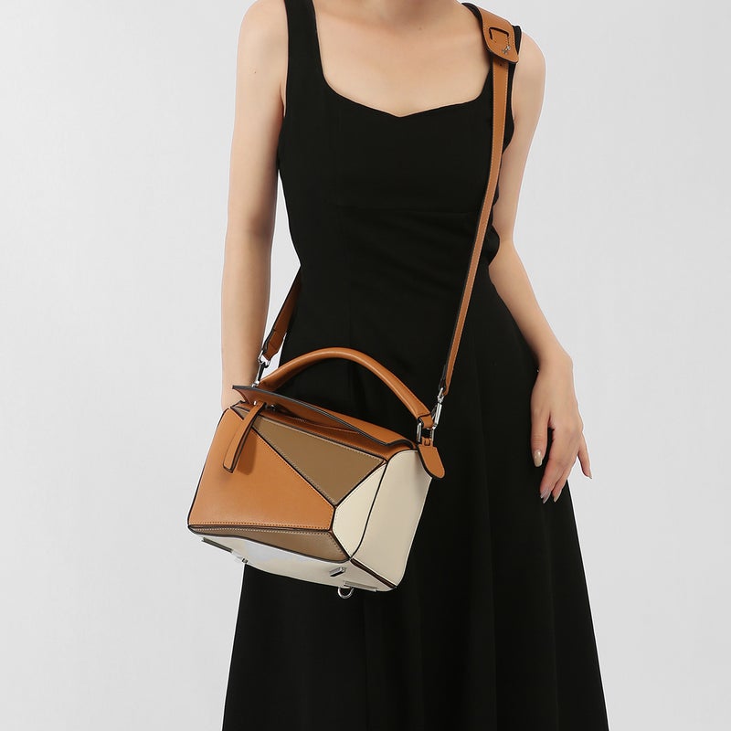 Niche Geometric Bag Stitching Women'S Bag Crossbody Portable Large Bag Pillow Bag Fashionable Shoulder Bag - Image 3