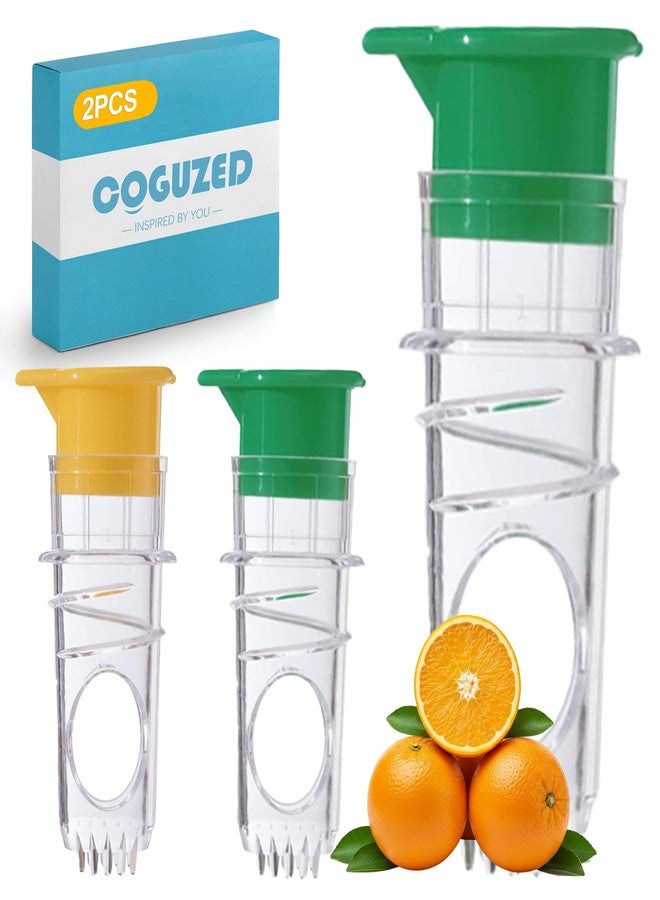 CoguZed 2 Pack Manual Screw-In Lemon & Lime Juicer – Mini Portable Citrus Squeezer with Lid for Fresh Juice Extraction - Image 1