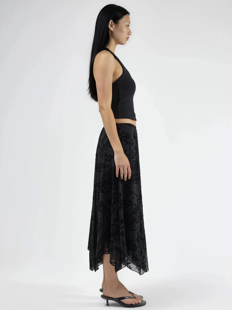 بوسيم BUSEM Patterned Asymmetrical Maxi Skirt