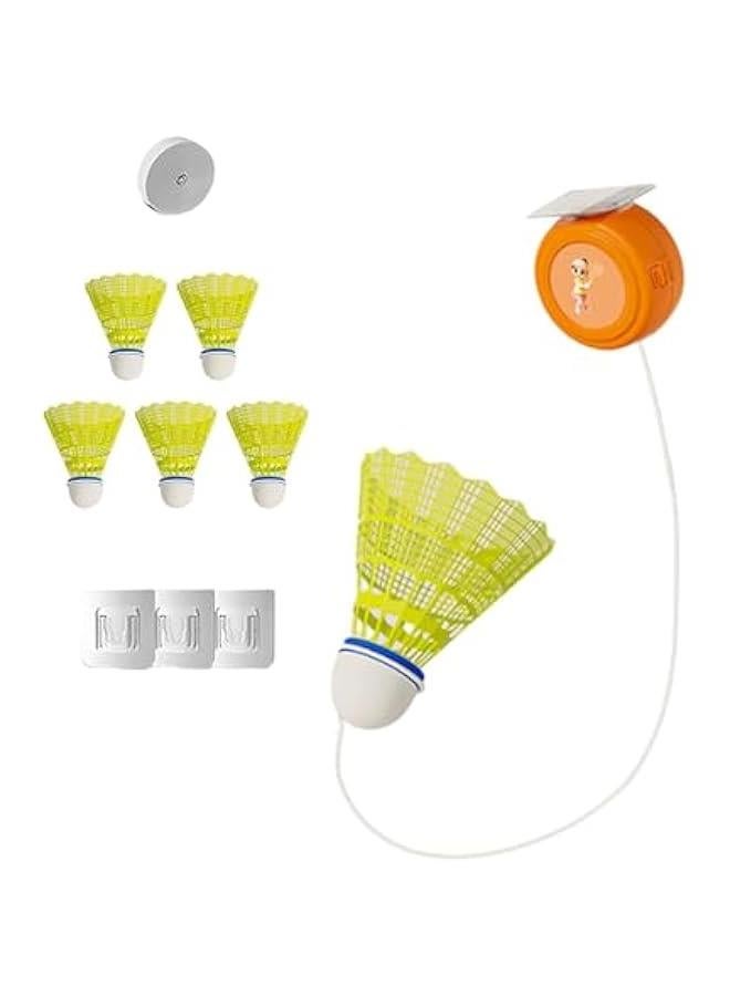 HOOKOR Badminton Self Training Tool,Badminton Self Practice Trainer Aid Badminton Single-Player Rebound Trainer Portable Badminton Set for Indoor Sports Activities 6 Balls + 1 Trainer  - Image 1