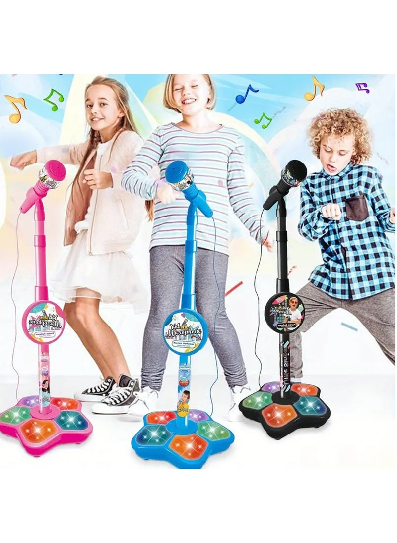 Hihonor - Kids Microphone Toy with Stand, Enhanced Connectivity for MP3, Mobile Phone, Karaoke Machine for Kids,Birthday Gift for Girls and Boys | Toy for Kids Ages 4, 5, 6, 7, 8+ Years Old (Blue) - Image 1