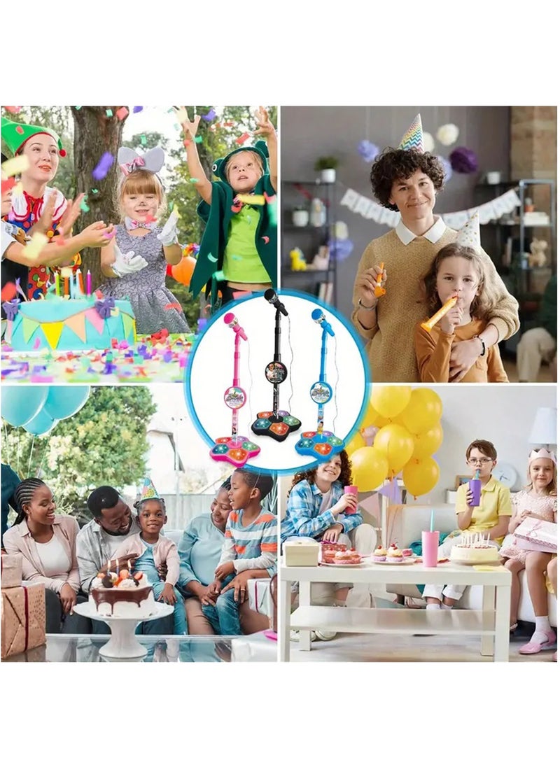 Hihonor - Kids Microphone Toy with Stand, Enhanced Connectivity for MP3, Mobile Phone, Karaoke Machine for Kids,Birthday Gift for Girls and Boys | Toy for Kids Ages 4, 5, 6, 7, 8+ Years Old (Blue) - Image 1