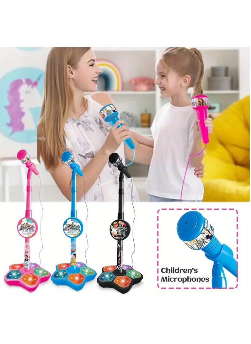 Hihonor - Kids Microphone Toy with Stand, Enhanced Connectivity for MP3, Mobile Phone, Karaoke Machine for Kids,Birthday Gift for Girls and Boys | Toy for Kids Ages 4, 5, 6, 7, 8+ Years Old (Blue) - Image 1