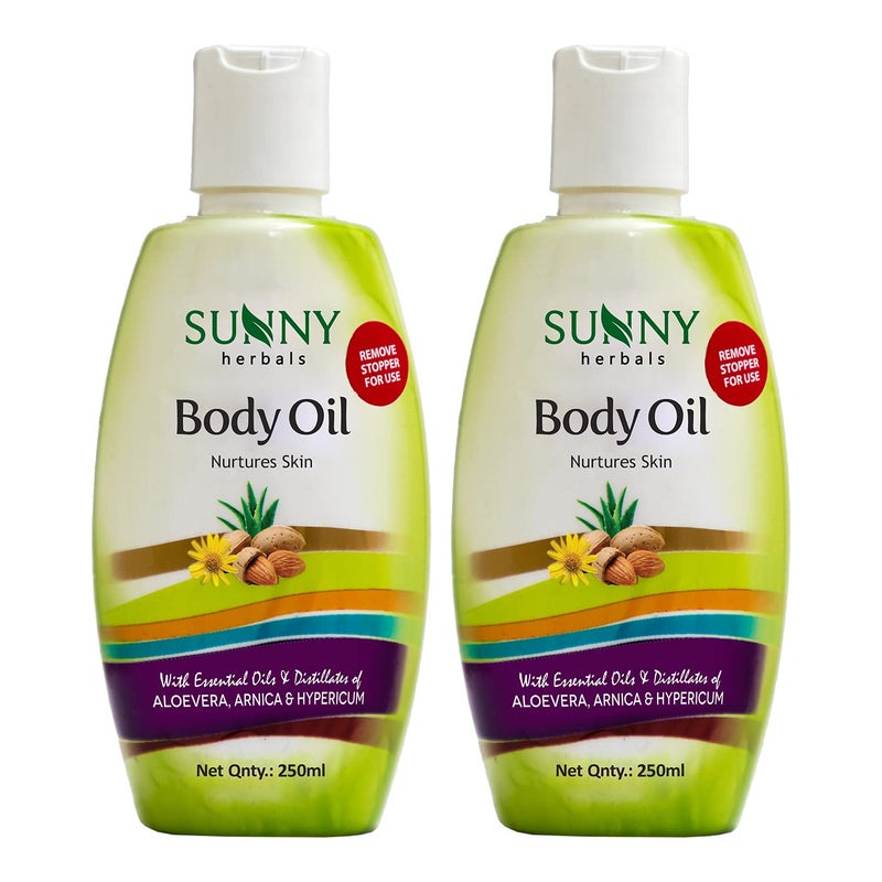 Sunny Natural Body Massage Oil (250ml, Pack of 2) with Sesame, Olive, Almond, Rosemary, and Lavender oils: Nourishes, soothes, and makes skin soft, supple, and glowing. - Image 4
